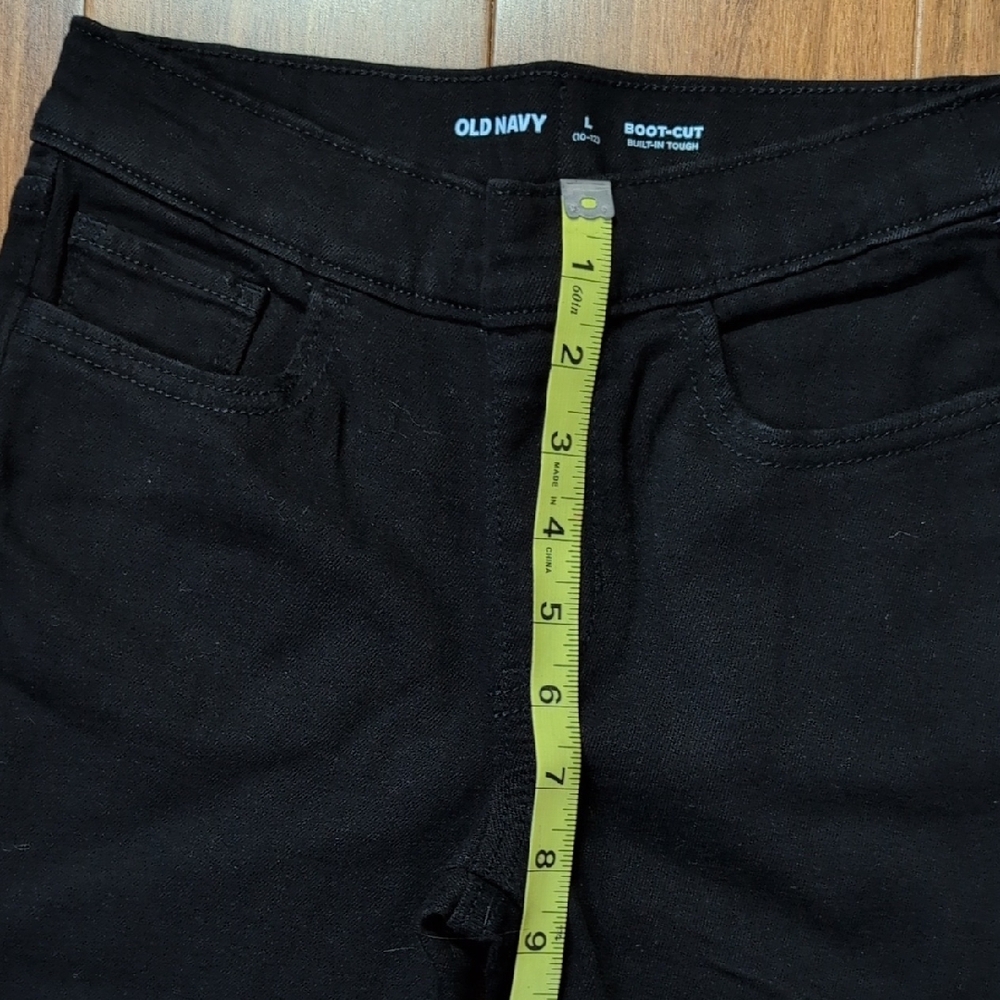 Old Navy Pull-On Boot Cut Black Jeans Size Med 10-12 - Picture 6 of 9